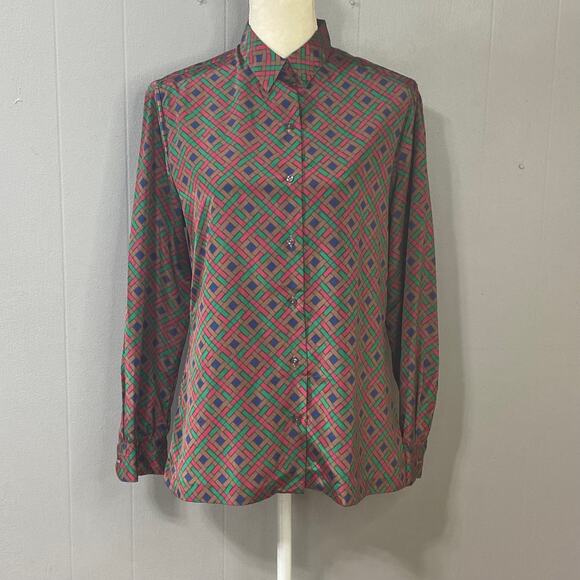 Vintage Adelaar Geometric Print Button-Up Shirt Size 14 USA - Picture 6 of 11